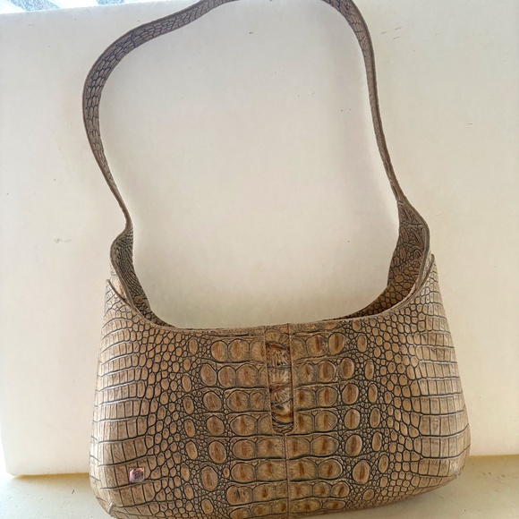 Besso shoulder bag. Embossed crocodile leather, tan color - Picture 1 of 3